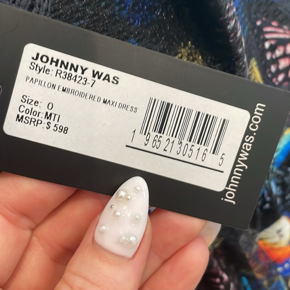 JOHNNY WAS BLACK TIERED BUTTERFLY DRESS - Picture 3 of 6